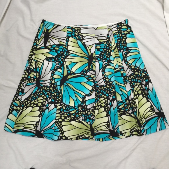 ETCETERA Blue Green Monarch Butterfly Skirt - Picture 1 of 7